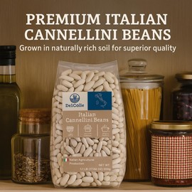 Del Colle Italian Cannellini Beans – Premium Italian Dry White Kidney Beans for Soups, Pasta, Salads & Side Dishes - All Natural – 1.1 lb (500g) Bag – Product of Italy