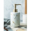 Yekiosok Ceramic Soap Dispenser,300ml Marbling White Dish Soap Liquid Lotion