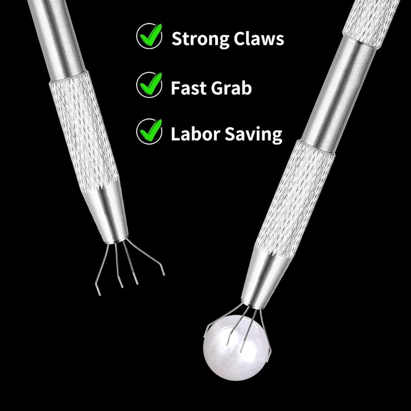 Walquicks 3 Pcs Stainless Steel 4-Claw Pick Up Tool, Piercing