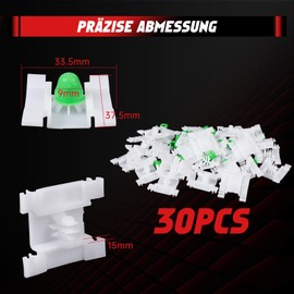 OTUAYAUTO 30 x Door Strips Mounting Clips Compatible with VW Golf 3 Vento Jetta, Bracket Clips 9 mm