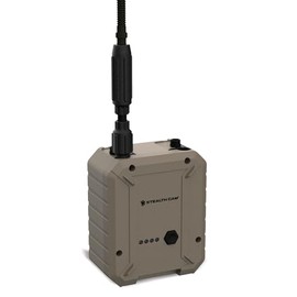 Stealth Cam FieldMAX External Lithium Rechargeable 10,000mAh Battery, Compatible w/Trail Cameras w/ 12V Battery Jack, Insulated Power Cable, Locking & Smooth Adapters, 4.5mm Jack & USB Cable Included