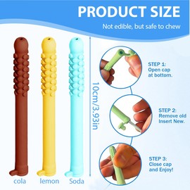 GMDP 3 Stück Kaubarer Atemstab Für Aromatherapie Unterwegs,Silikon-Entlüftungsstäbchen Für Ätherisches Öl,Kaubarer Puffer Für Fokus,Klare Atemfunktion(B)