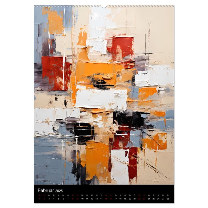 Abstrakte KI-Kunst (Wandkalender 2025 DIN A2 hoch), CALVENDO Monatskalender
