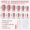 LuckForever 240pc Matte Square Press on Nails Medium Glue on