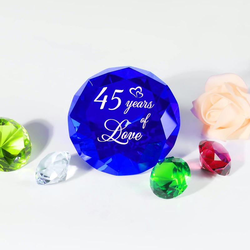 YWHL 45th Wedding Anniversary Sapphire Gift for Couple, 45 Years