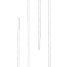 Di Ficchiano Round Shoelaces for Business, Sports and Leather Shoes, Tear-Resistant All-Round Laces, Diameter 3 mm, Lengths 60 cm - 130 cm, 25 Colours Made in Europe, white