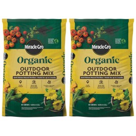 Miracle-Gro Miracle-Gro Organic Outdoor Potting Mix, for Outdoor Container Plants, Contains Quick-Release Natural Fertilizer, OMRI Listed, 16 qt., 2-Pack