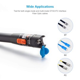 Visual Fault Locator (VFL), Fiber Optic Cable Tester Meter with 2.5mm Connector for Fiber Fault Finding, Up to 10KM