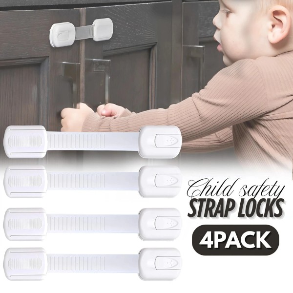 shoptrendys Adjustable 4pcs Cabinet Locks For Babies Child Proof Cabinet