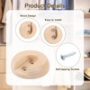 uxcell 6Pcs Wooden Closet Rod Holders, Wardrobe Rod Brackets End