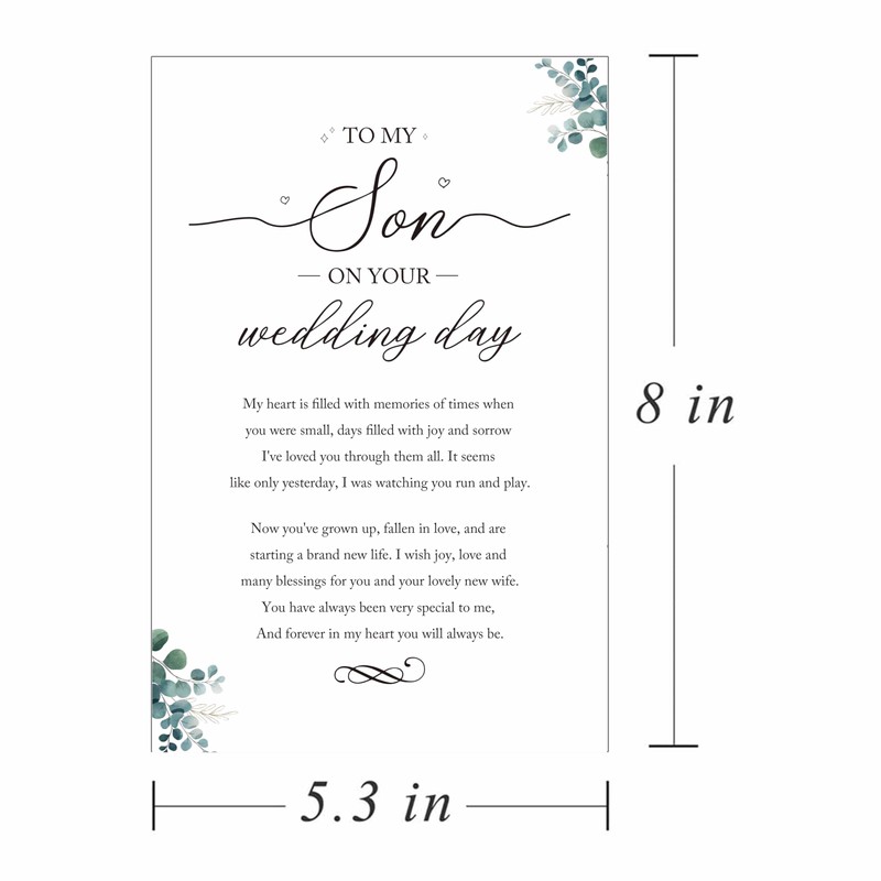 Ure Tenk To My Son on Your Wedding Day Poem,