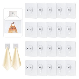 20 Piezas Ganchos Adhesivos Para Pared, Ganchos Para Pared, Clavos Adhesivos Para Pared, Adhesivos Para Pared, Impermeable Y Transparente, Adecuado Para El Hogar, La Oficina