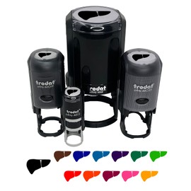 Liver Organs Anatomy Body Part Self-Inking Rubber Stamp Ink Stamper for Stamping Crafting Planners - 1/2 Inch Mini - Brown Ink