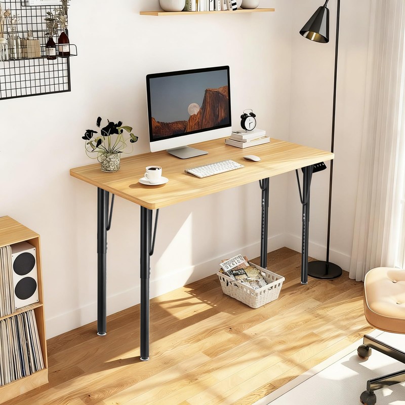 Hocamel Adjustable Table Legs 18-30 inch (45-75cm), Metal Desk Legs