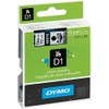 DYMO D1 Labelling Tape 45013, 12 mm, Black/White