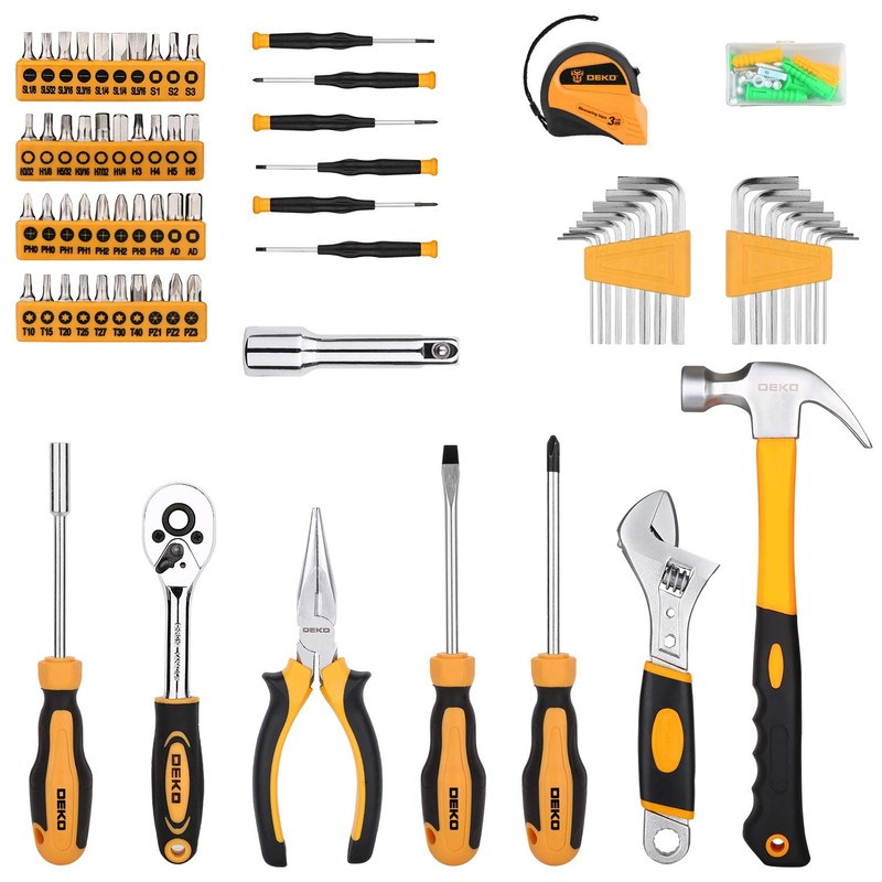 DEKOPRO 158 Piece Tool Set-General Household Hand Tool Kit,Auto Repair