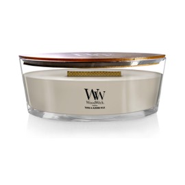 WoodWick Tonka & Almond Milk Gifts for Women and Men, 16 oz Ellipse Candle with Crackling Wick