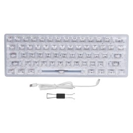 61 Keys Transparent Mechanical Keyboard Clear Keycap Wired Gaming Keyboard 19 Lights Hot Swap Keyboard for Office