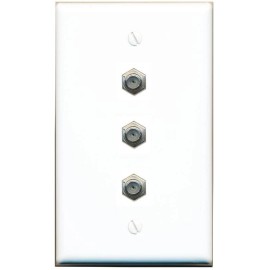 Wallplate City 3 Port Coax Cable TV- F-Type Wall Plate