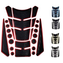 Vmingo Calcomania Moto Fishbone Engomado Tanque Sticker con Relieve Gasolina Protector (Rojo)