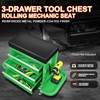 PM PERFORMOTOR 3-Drawer Tool Chest Rolling Mechanic Seat with Tool