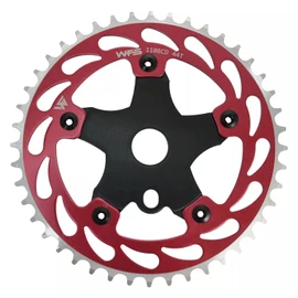 WFS Helix Chainring w/Spider Sprocket 44T 1/8" 110mm BCD 5 Arm Hole Old School BMX, Red, WFS3068-BO-N