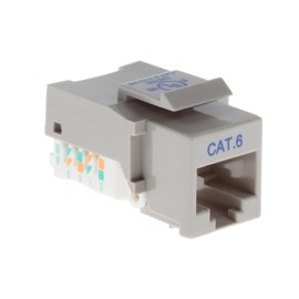 CablesAndKits Cat6 Tool Less RJ45 Keystone Jack, Gray, Interchangeable with many industry brands, Dual T568A and T568B wiring options, Four by four termination layout, UL listed