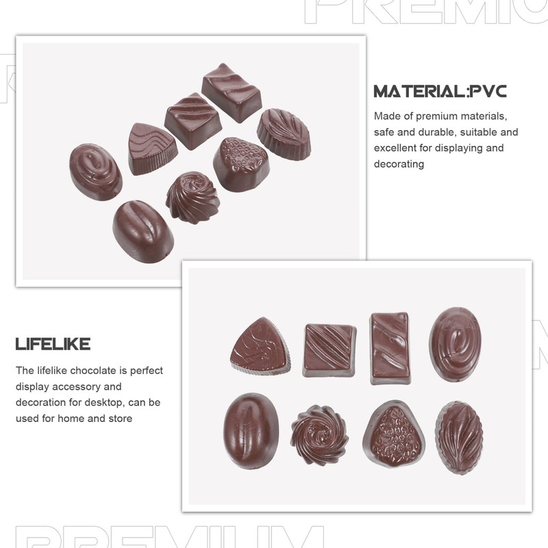 Ciieeo 8pcs Fake Chocolate Props Simulated Chocolates Models Bulk Faux