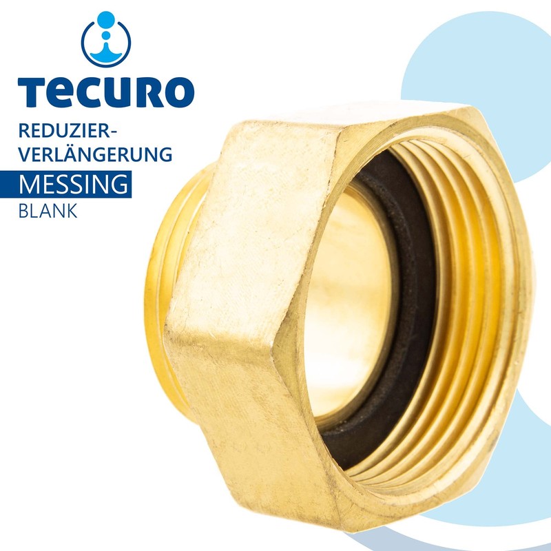 Reducer extension – outer x internal thread in untreated brass.