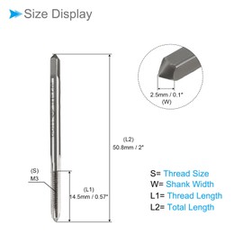 CoCud Metric Machine Tap, M3 Thread Size, HSS 4 Straight Flutes Threading Tapping Tools - (Applications: for Drilling Tapping Cutting)