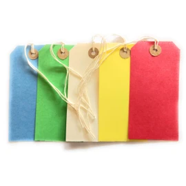 Yellow Manila Strung Tags Luggage Labels Yellow Size 120X60MM Pack of 50