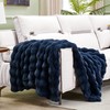 JONIYEAR Soft Fuzzy Oversized Bubble Faux Rabbit Fur Throw Blanket