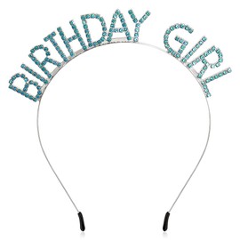 AOPRIE Birthday Girl Headband Birthday Crown for Women Girls Happy Birthday Princess Tiara Rhinestone Happy Birthday Accessories, Purple