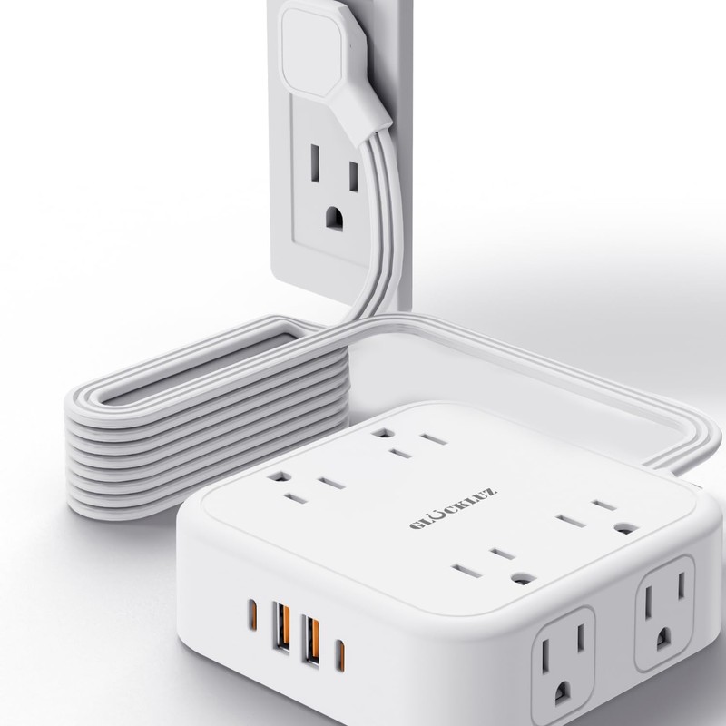 Glückluz Regleta Multicontacto Conector Multiple con 5M Electrica Extensión