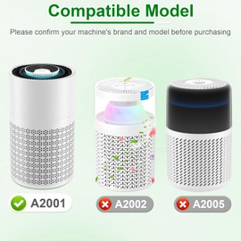 ADDUBEAU A2001 HEPA Replacement Filter, Compatible with Airromi A2001 Air Puri-Fier, 3-in-1 H13 True HEPA and Activated Carbon Filter, Part #AF-2001