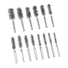 QWORK® 14-Piece Wire Brushes for Drills - 8 mm to 25 mm Diameter with 1/4 Hex Shank - Stainless Steel Bristles for Efficient Cleaning Polishing Grinding Deburring