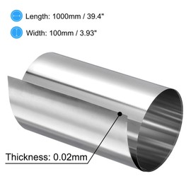 TA-VIGOR 2Pcs 304 Stainless Steel Foil Roll, 1000mm x 100mm x 0.02mm Metal Strip Sheet Fine Plate Sheet Foil for Crafts, Electronic Equipment