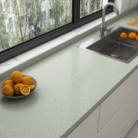 LaCheery 160"x36" Sage Green Granite Contact Paper for Countertops Peel and Stick Kitchen Countertop Contact Paper Waterproof Wallpaper Self Adhesive Bathroom Counter Top Vinyl Wrap Gravel Quartz Look