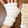 Trixy Xchange Ruffle Fingerless Gloves White Mummy Hand Warmers Bandage