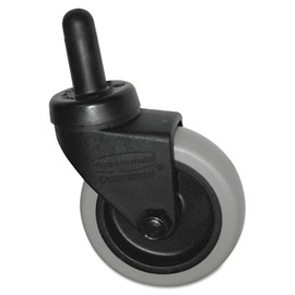 Rubbermaid Commercial FG7570L20000 Replacement Swivel Bayonet Casters, 3" Wheel, Thermoplastic Rubber, Black