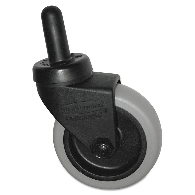 Rubbermaid Commercial FG7570L20000 Replacement Swivel Bayonet Casters, 3" Wheel, Thermoplastic