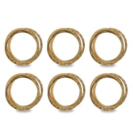 DII Decorative Basic Intertwined Napkin Ring Set, Gold, 6 Count