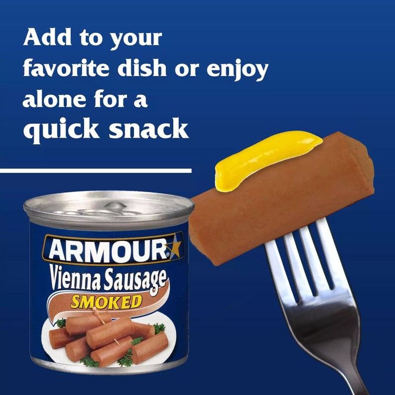Armour Star Vienna Sausage, Smoked, Canned Sausage, 4.6 Ounce (Pack