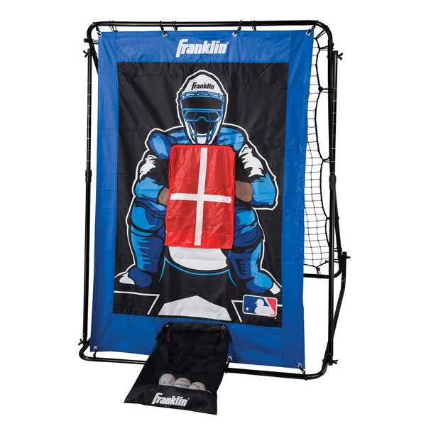 Franklin Sports 2719X Pitch Back Baseball Rebounder and Pitching Target - 2 in 1 Return Trainer and Catcher Target - Great for Practices