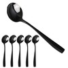 Uumitty 12 Pieces Round Soup Spoons Stainless Steel, Black Table