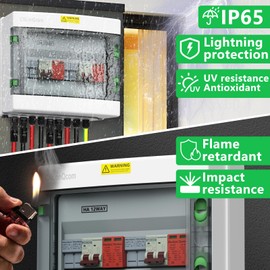 CNLonQcom 2 String Solar PV Combiner Box 2 in 2 Out IP65 DC500V 32A Circuit Breaker with Surge Protector and PV Fuse,Solar Disconnect Switch Outdoor Waterproof for Solar Panels System