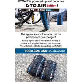 GORIX Road Bike Tire 700×23C 25C 28C 32c 35c Cycling Bicycle (Gtoair) (Black×Blue(1 Tire), 700×23c)