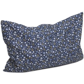 Melissekissen Scented Pillow – Herb Cushion 30 x 20 cm Organic Cotton "Flower Blue" + Organic Lining – 100% Pure Organic Balm + Organic Spelt Husks