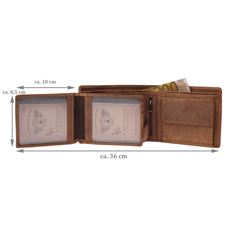 Greenburry Vintage Leather Biker Wallet with Skull 12 x 10