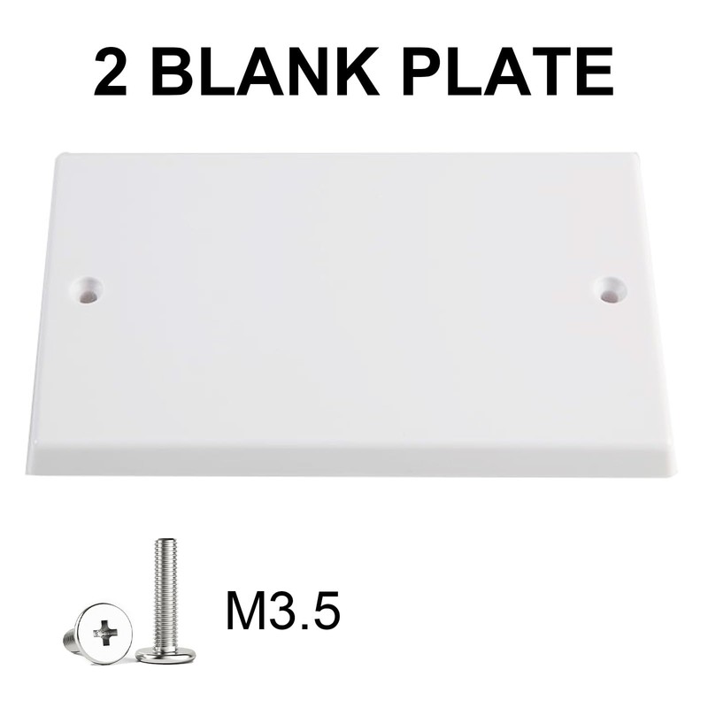 2 Gang Electrical Blanking Plate, Socket Blanking Plate with Screws,